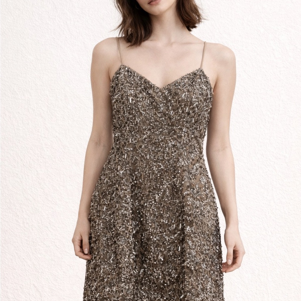 Adrianna Papell strapless sequin A-Line dress - Picture 4 of 12